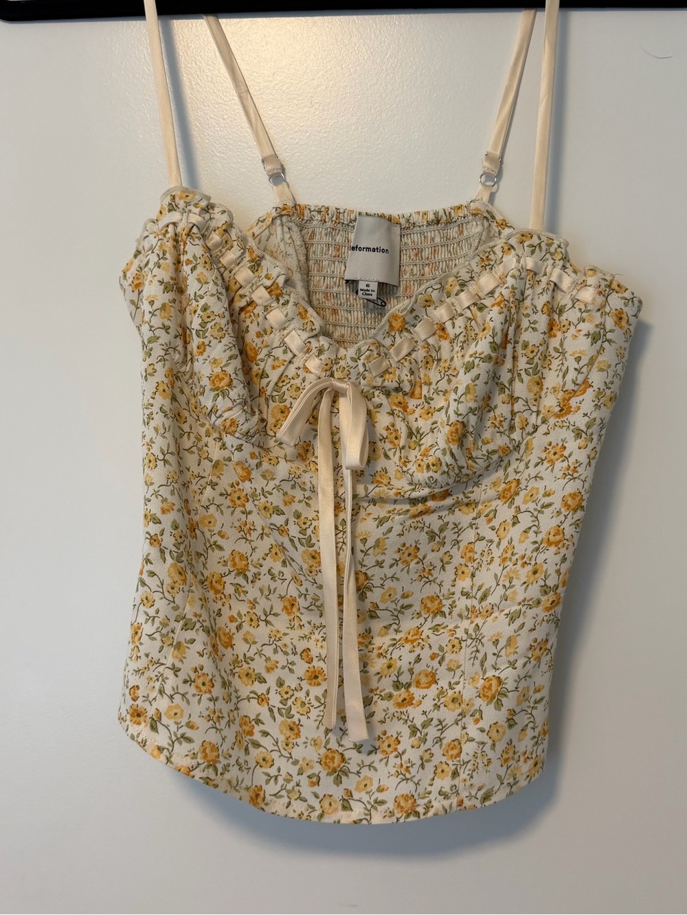 Reformation Tie-Front Scoop neck top